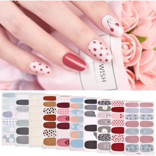 Full Cover Nail Stickers Tropical Series Nail Polish Tips Self Adhesive Nail Art Stickers Flower Liners Design Descoration Tips