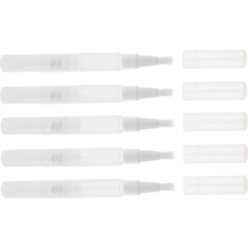 New 5Pcs Empty Twist Pen Cosmetic Container Lip Gloss Eyelash Growth Liquid Tube Nail Oil Pen Makeup Brush 3ml