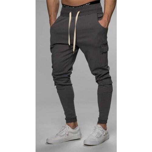 New mens Cotton Gyms Big Packet Jogger Pnats Sweatpants Casual Fashion SkinnyPants Men Workout Bodybuilding Sweatpants