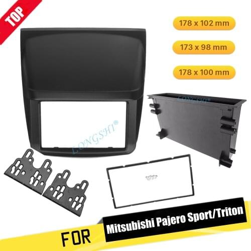 Single/Double Din Fascia for Mitsubishi Pajero Sport Triton L200 Radio DVD Stereo Panel Dash Mounting Installation Trim Kit 2din