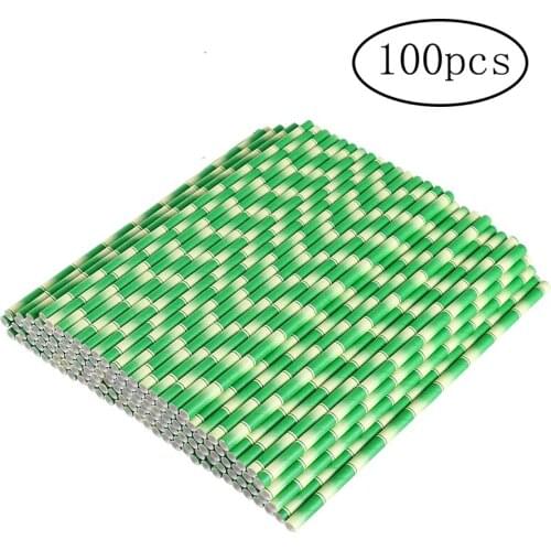 100pcs Disposable Party Tableware Drinking Straws Biodegradable Paper Straws Bamboo Drinking Straws For Party Drinks Decoration
