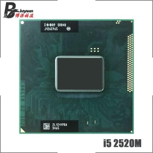 Intel Core i5-2520M i5 2520M SR048 2.5 GHz Dual-Core Quad-Thread CPU Processor 3M 35W Socket G2 / rPGA988B
