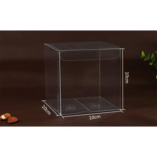 200pcs 10*10*10cm Transparent Waterproof PVC Boxes Packaging Plastic Clear Box Storage For Food/jewelry/Candy/Gift/cosmetics