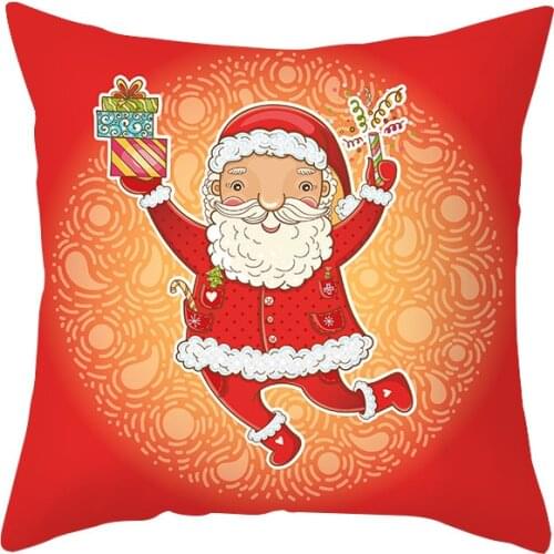 2022 Christmas Cushion Cover Red And Green Merry Christmas Printed Polyester Decorative Pillows Sofa Home Decoration Pillowcase