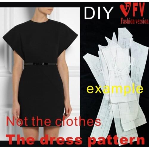 Clothing DIY The dress Dresses Sewing Pattern cutting drawing Womens Dress Sewing Template BLQ-86