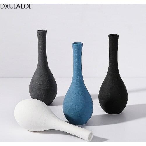 Japanese Zen ceramic vase living room wine cabinet retro simple frosted small vase home decoration ornaments DXUIALOI