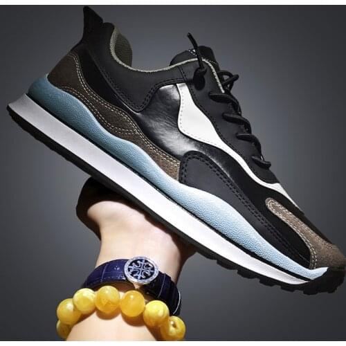 Suede Leather Mens Running Sport Shoes Sneaker Shinny Quality Microfiber Pu Men Casual Shoes Lace Up Man Leisure Walking Shoe