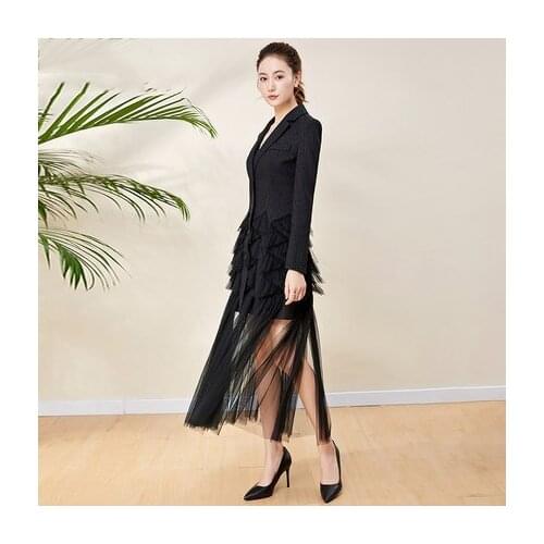 Autumn Winter Suit Blazer For Women 2020 New Spring Sex Women Patchwork Lace Jackets Elegant Long Sleeve Blazer Outerwear LX2618