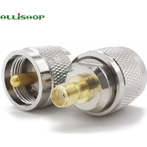 100Pcs SMA Female Jack to UHF Male PL259 Plug straight RF Connector SMA Jack Switch UHF Plug PL-259 PL259 RF Adapter