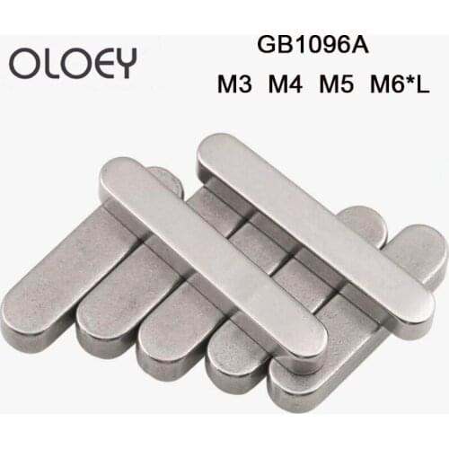 2~10pcs M3 M4 M5 M6 304 Stainless Steel Flat key Rounded Corner A flat Key Pin Square Key Pin Material / GB1096A Type Square Pin