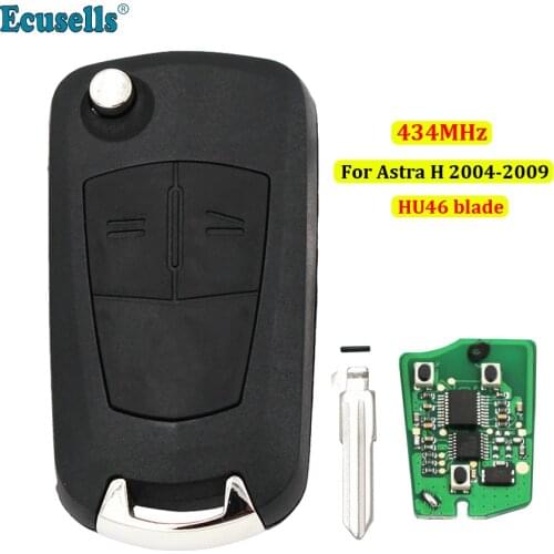 2 Button Remote Key Fob 434Mhz for Opel Vauxhall Vectra H 2004 -2009 without chip uncut HU46 Blade