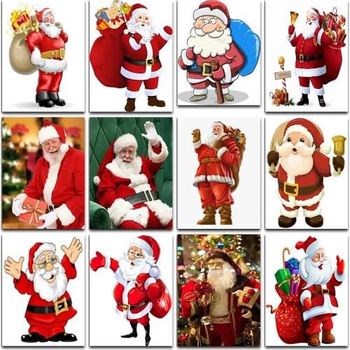 Diamond Painting Santa Diamond Christmas Mosaic Embroidery Picture Cross Stitch Rhinestone Christmas Home Decoration Kits