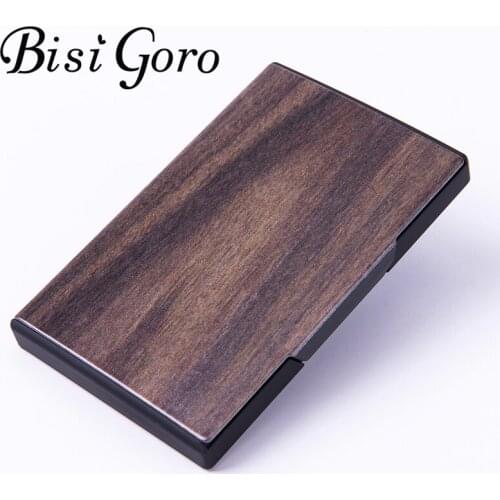 BISI GORO Metal Business Card Box 2020 Fashion Name Card Case RFID Blocking Smart Wallet Different Pattern Credit Card Holder