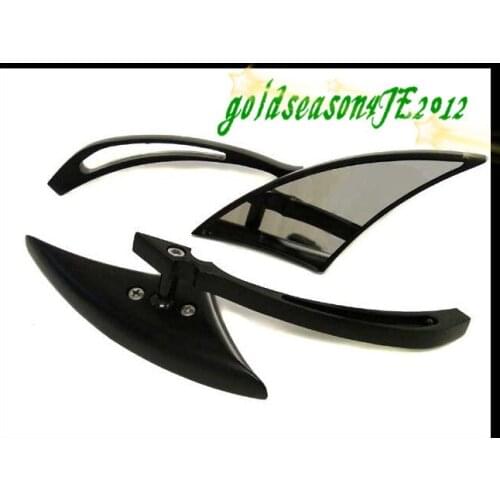 Freeshipping BLACK Spear Side Rear View Mirrors for Harley Chopper Custom Bobber 8mm & 10mm
