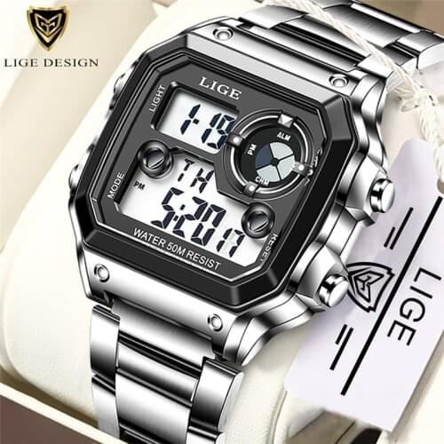 LIGE Brand Men Digital Watch Shock Military Sport Watches Fashion Waterproof Electronic Wristwatch Mens Reloj Inteligente Hombre