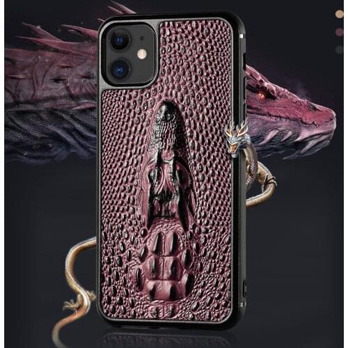 Genuine Leather Case For iPhone XS MAX XR XS X 8 7 Plus Luxury 3D Crocodile Skin Pattern Hard Cover For iPhone 11 11Pro Max Case