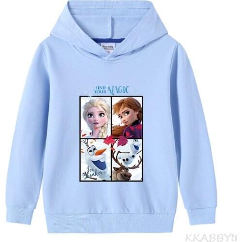Disney Spring Autumn Cartoon Frozen Sweatshirt Set Baby Girls Clothing Hoodies Tracksuit Suits