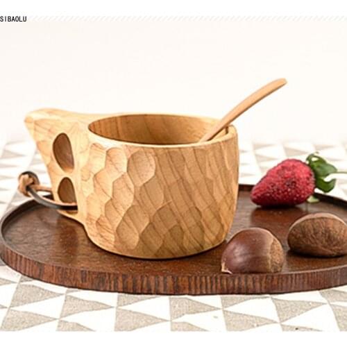 Handmade Wooden Cup Novelty Mug Teacup Coffee Milk Crafts Drinking Reusable Home Decor Travel Drinkware Gift Water