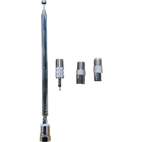 Thread Design FM Radio Antenna 3.5dB Gain F Type Male Telescopic Antennas With 3 Adapters 3.5mm PAL Male/Female