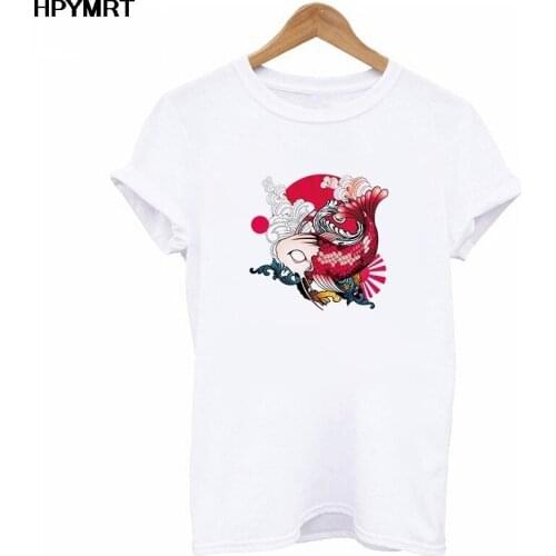 Japan style fish T Shirt Women Casual Tshirt Fashion Tee Harajuku Cute Graphic Tops 2021 New Summer Kawaii O-neck Female T-shirt