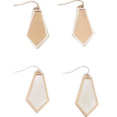Geometry Brass Metal Dangle Drops Earrings Geometric Teardrop 100% Brass Teardrop Dangle Drop Earrings for Woman