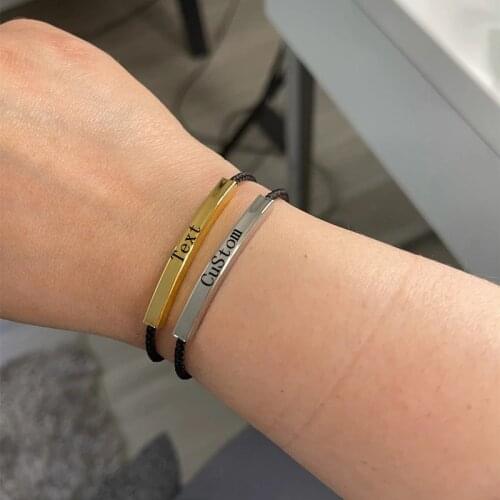 Engraving Letter Jewelry Personalize Name Lucky Number Bracelets Bangles for Women Stainless Steel Alphabet Charm Bracelet Gift