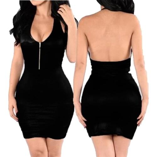 Back Low-Cut Short Dress