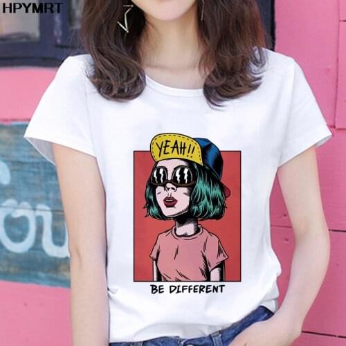 Fashion Women T-Shirt personality Fashion Casual Harajuku Tee Shirt Clothes T Shirt Female Tees Graphic Print summer T-shirts
