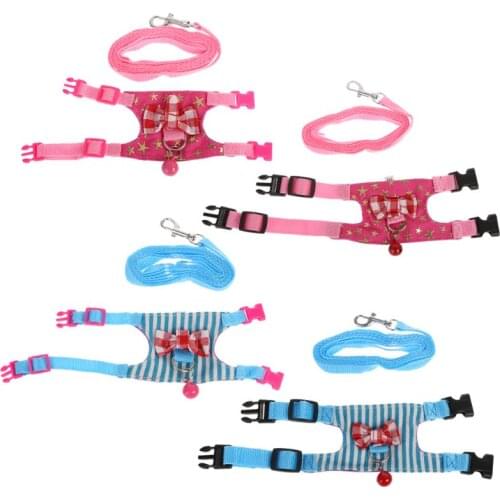 Hamster Rabbit Harness Leash Set For Ferret Guinea Pig Small Pet Chest Strap