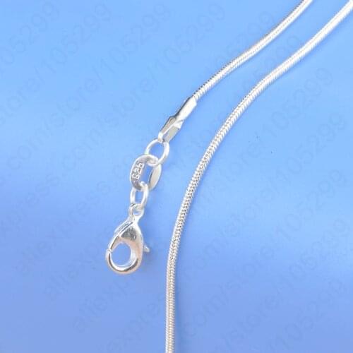 Jewelry Findings 16"-30" Necklace Chains 925 Sterling Silver 1.2MM Snake Chain+Lobeter Clasp Jewellery Sets For Pendant