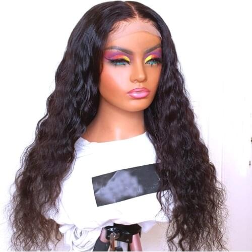Ombre Blonde Loose Curly Synthetic Lace Front Wigs for Black Women 26 inches Long Water Wave Middle Part Lace Wig Heat Resist