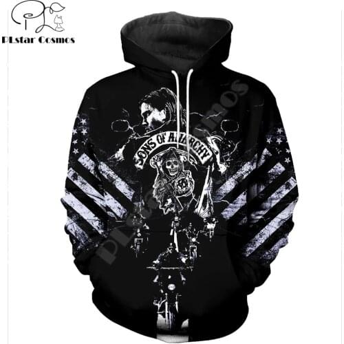 2019 New Fashion hoodies 3D All Over Printed Son of Anarchy Cosplay Costume Men&Women streetwear Hoodie sudadera hombre