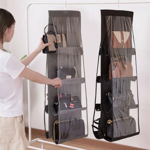 NEW 8 Pockets Hanging Handbag Storage Bag Door Bedroom Storage Holder Anti-dust Organizer Wardrobe&Closets