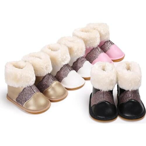 New Winter Super Warm Newborn Baby Girls First Walkers Shoes Infant Toddler Soft Rubber Soled Anti-slip Boots Booties 0-18M
