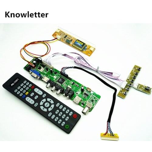 TV+HDMI+VGA+AV+USB+AUDIO TV LCD driver board 18.5" MT185GW01 M185XW01 M185B1-L02 LM185WH1 1366*768 LCD controller board DIY kits