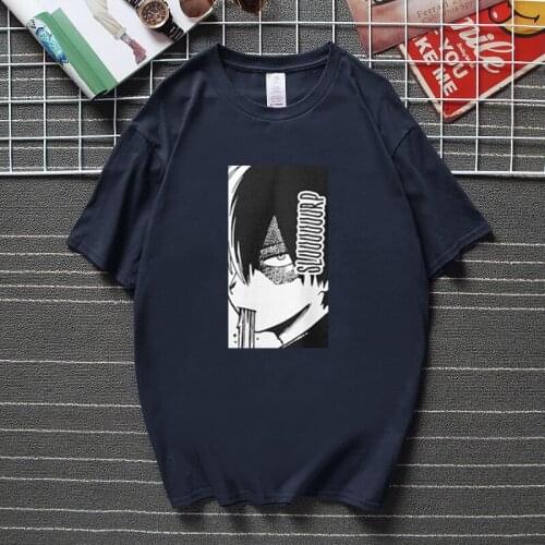 Shoto Slurp T-Shirt Shoto Todoroki Endeavor Hero Academia Izuku Deku Bakugo All Might Mha Cotton T shirt Harajuku Men clothing