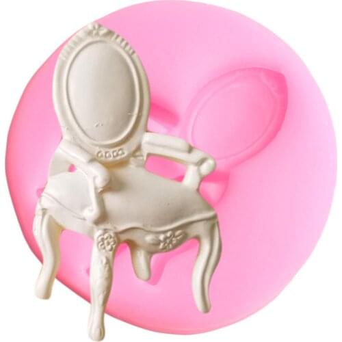 Victorian Chair Silicone Mold Wax Soap Resin Clay Candy Chocolate Molds Dollhouse Cupcake Topper Fondant Cake Decorating Tools