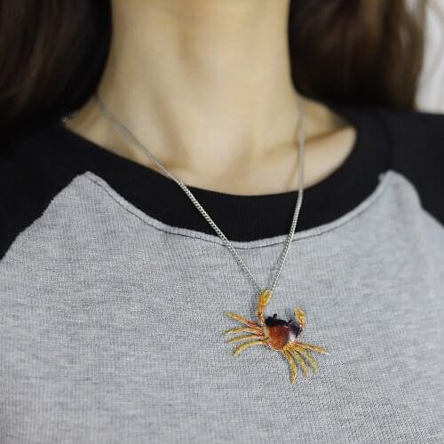 High-quality Crab Earrings Metal Cute Animal Stud Earrings Crab Pendant Necklace Fashion Jewelry Accessories for Women Wholesale
