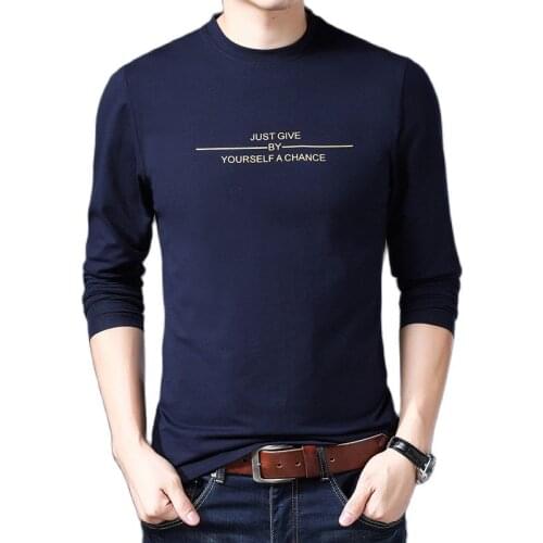 High Quality 2021 New Fashion Brand T Shirt Men Korean Print Trends Streetwear Tops One Piece Long Sleeve T-Shirt Mens Clothing