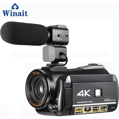 Winait 4K digital video camcorder, max 24mp night vision digital video camera with 3.0'' touch display home use DV