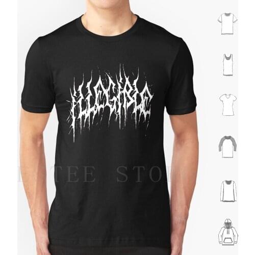" Illegible " Funny Death Metal Logo T Shirt Men Cotton 6Xl Metal Death Metal Deathcore Alternative Metalhead Meme Funny