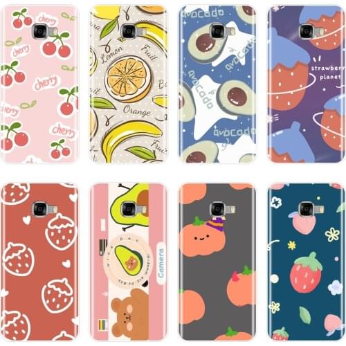Back Cover For Samsung Galaxy C5 C7 C8 Silicone Soft Cute Avocado Pink Banana Strawberry Phone Case For Samsung C9 C7 C5 Pro