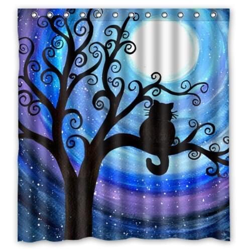 Animals Kitten Cat 100% Polyester Shower Curtain