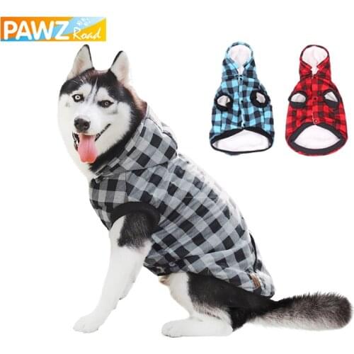 Pet Dogs Winter Clothes Dog Hoodies Classic Grid Design Dogs Clothes Thick Warm Jacket 3 Colors Fashion Coat for Big Dog Product