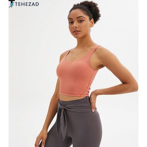 TEHEZAD 2021 Women Fitness Bra Female Sport Underwear Girl Crop Yoga Tops Gym Plus Size Sportwear Woman Push Up Vest