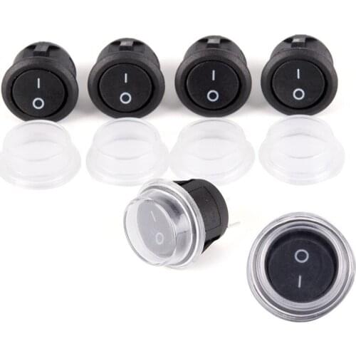 1Pc 2-PIN ON-OFF SPST Round Dot Car Auto Rocker Toggle Switch+Waterproof Cover