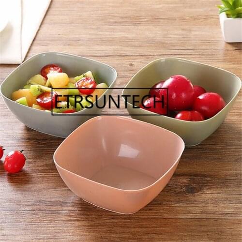 100pcs Square Fruit Plate Salad Bowl Food Container Candy Color Safety Living Room Candy Snack Plates