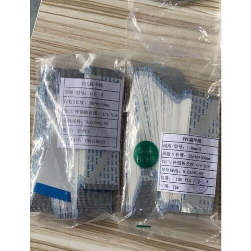 100pcs/lot FFC FPC Flexible Flat Cable 1.0mm pitch 26p 28pin 100mm Isotropy A cablb..Welcome custom-made length