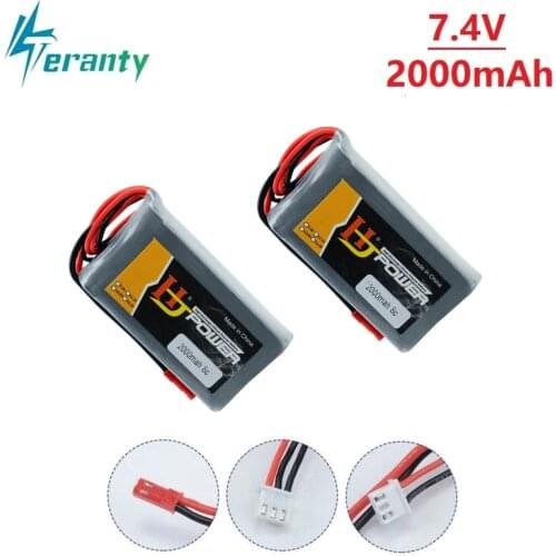 2Pcs/Sets 2S 7.4V 2000MAH 8C Lipo Battery for Jumper T16 T12 Open Source Multi-protocol Radio Transmitter Remote Control BATTERY