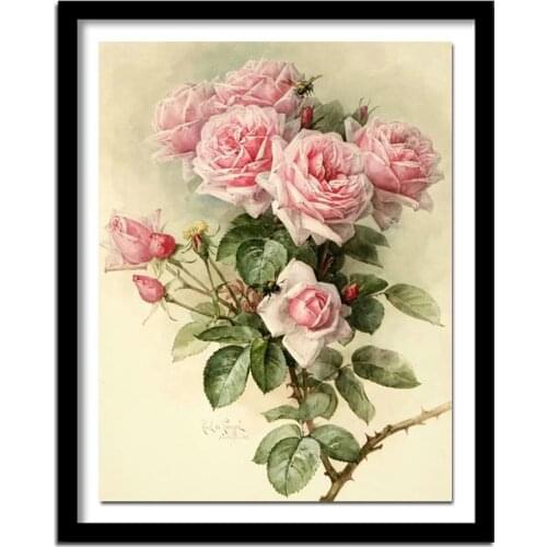 2019 New 5d Rhinestones Diy Diamond Diamond Painting Cross Stitch Kits Full Drill Fabric Diamond Embroidery Flowers Rose